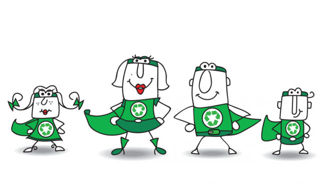 11015617-super-hero-green-family